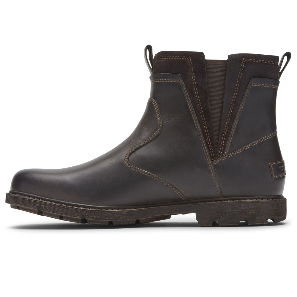 Botas Rockport Hombre Mexico - Storm Surge Waterproof Chelsea Marrom Oscuro - FIGEC1823